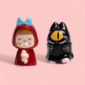 NWT UNBOX Industries ABAO Magic Memi & Ghost Kiiti Sofubi Set Art Toy Figure